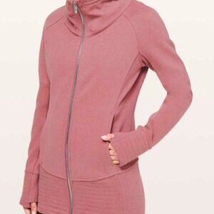 Lululemon Radiant Jacket II Spanish Rose Size 4 Mauve Dusty Pink Long Full Zip
